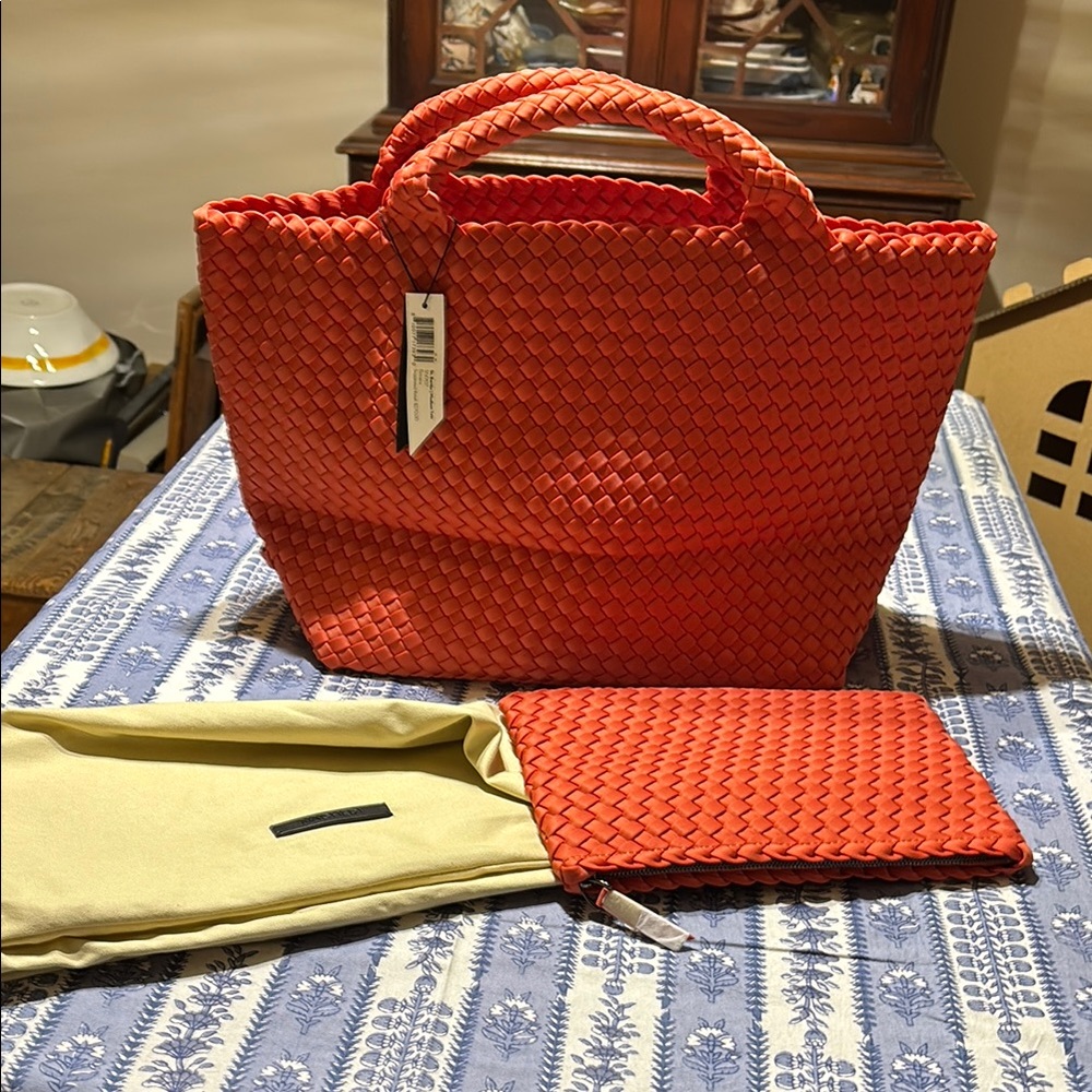 Naghedi Vibrant Orange Braided Bag